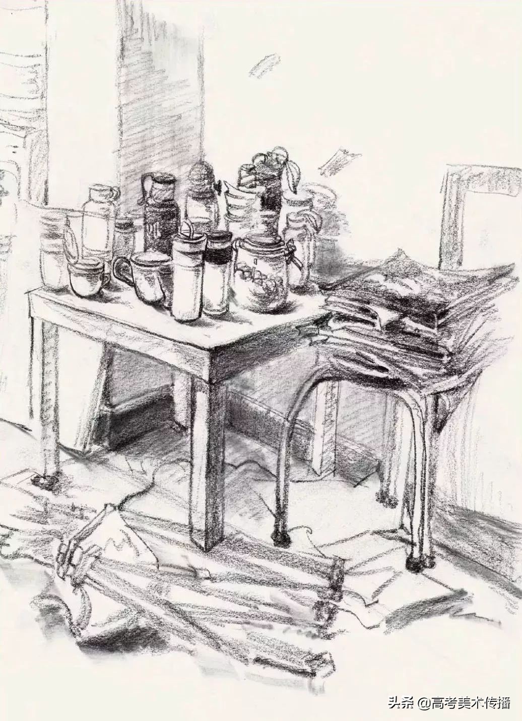 速写校考巧妙构图,速写校考考题