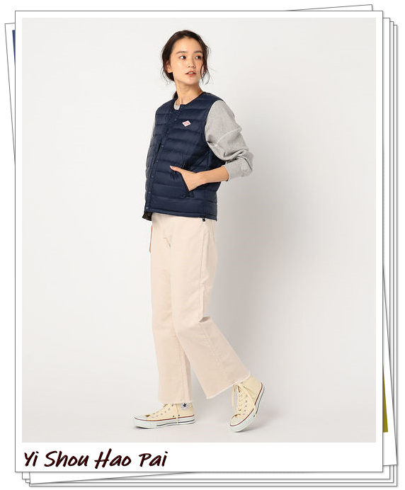 黑色的棉背心外套怎么搭配,海军蓝羽绒