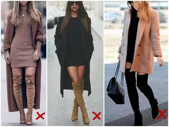 烟灰色牛仔裤怎么搭过膝靴,小香风皮毛外套搭配牛仔裤过膝靴