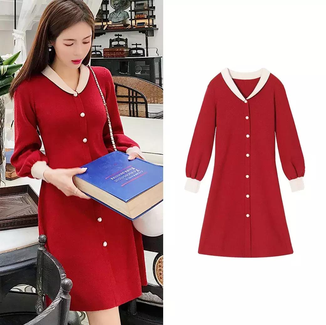 大毛衣裙子秋季女款大码,大毛衣裙穿搭女秋冬加厚