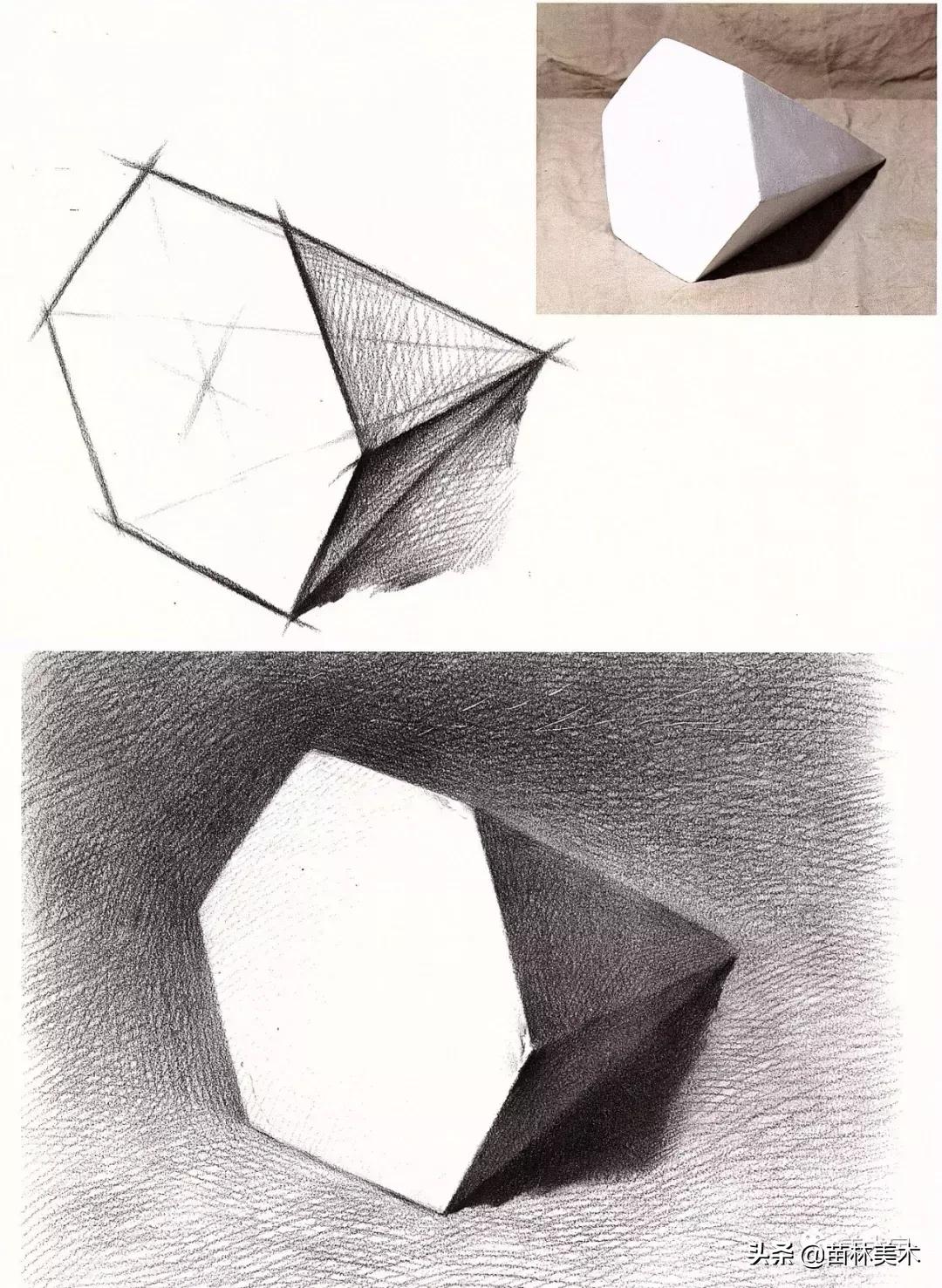 单个几何体图形素描教程,素描单个几何体结构图