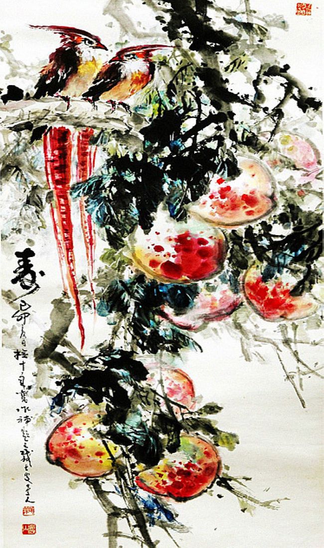 陈明谋国画作品欣赏,繁中手绘