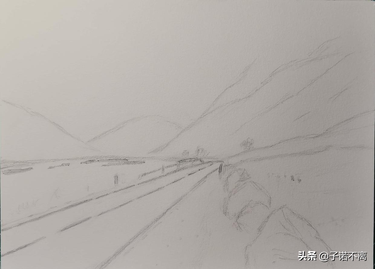 「子诺水彩」我为你翻山越岭，也安心看风景