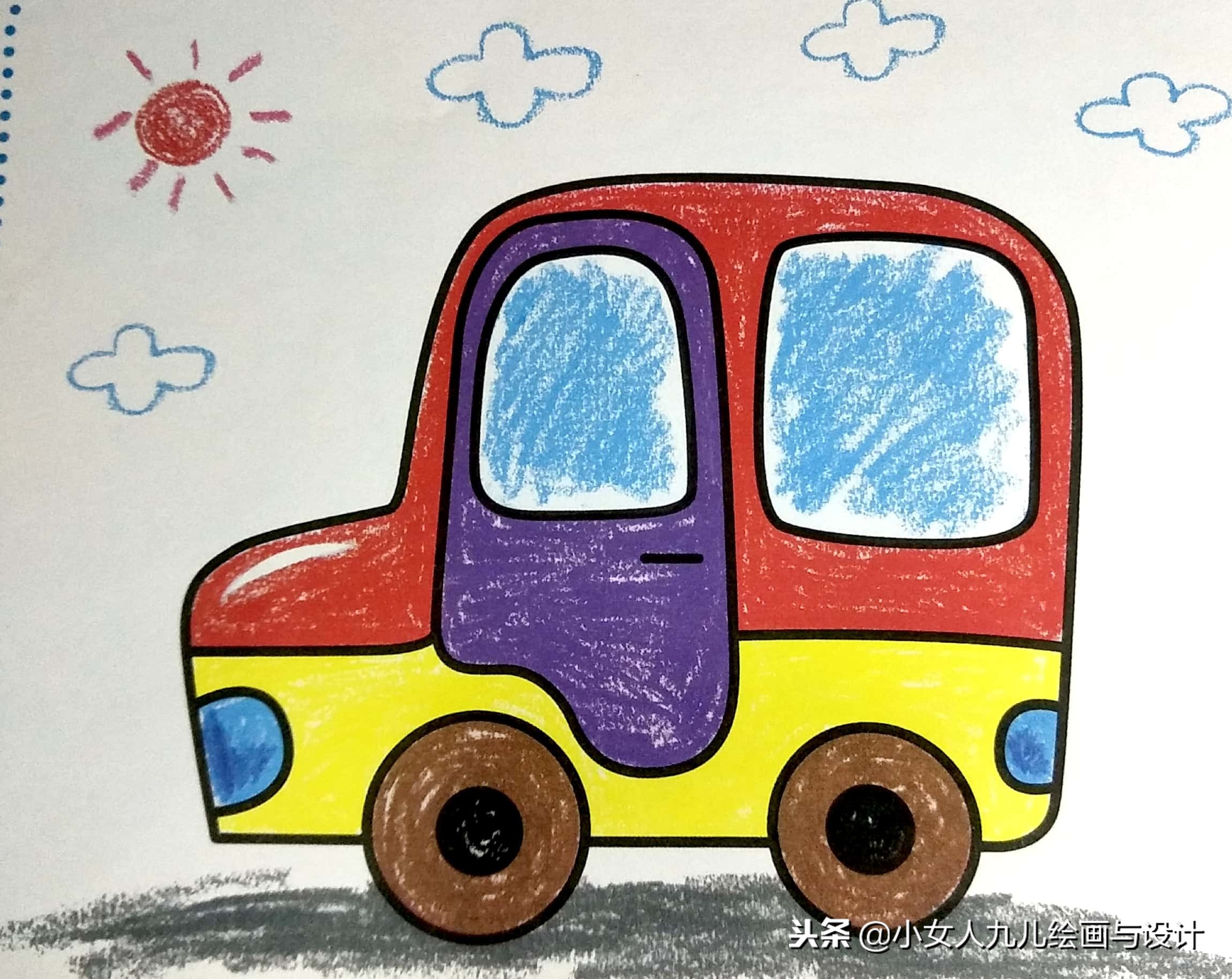 彩色铅笔简笔画人物少女,7-10岁儿童简笔画简单又漂亮