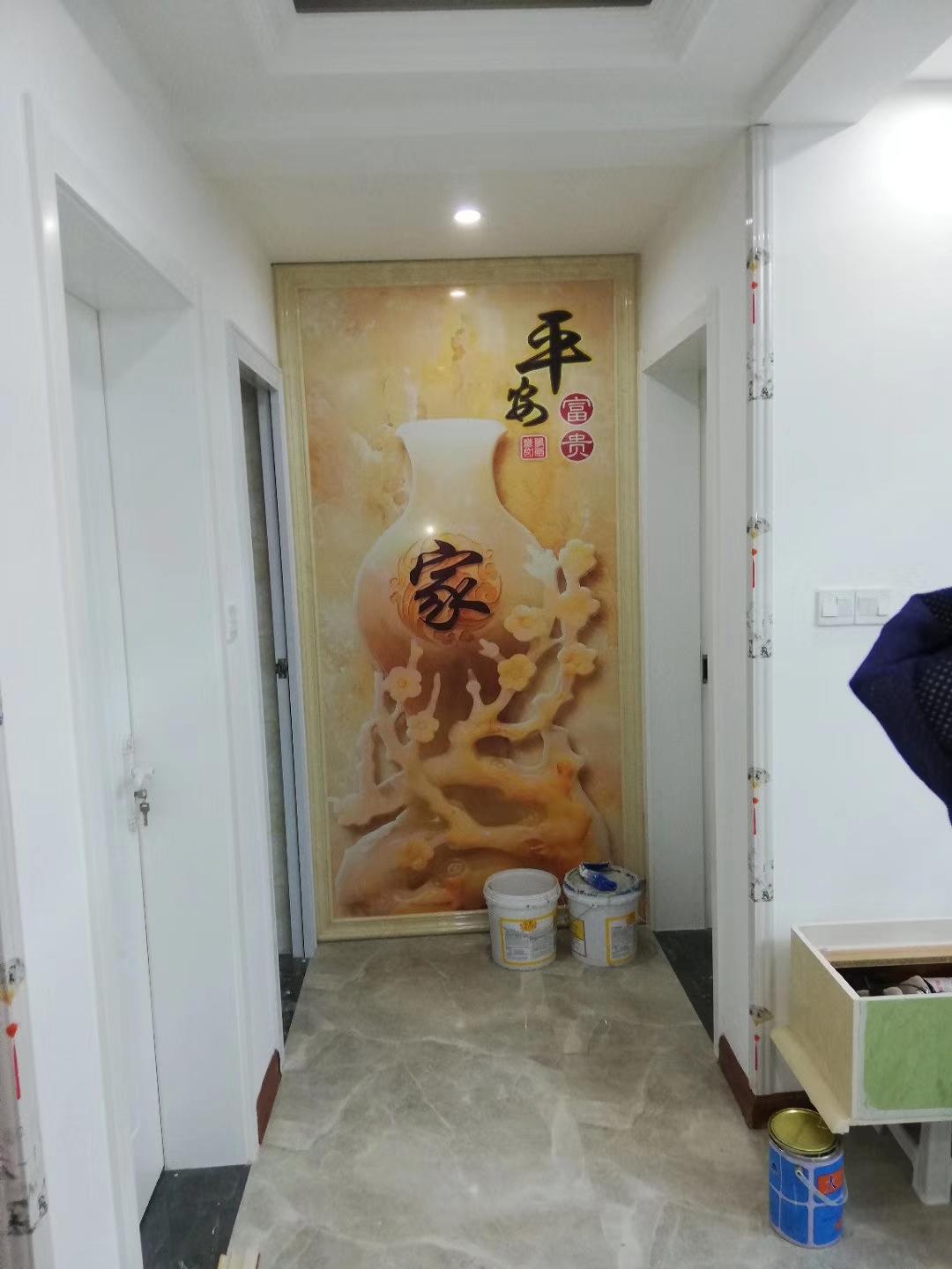 玄关墙瓷砖拼花图案,玄关背景墙大理石瓷砖效果图