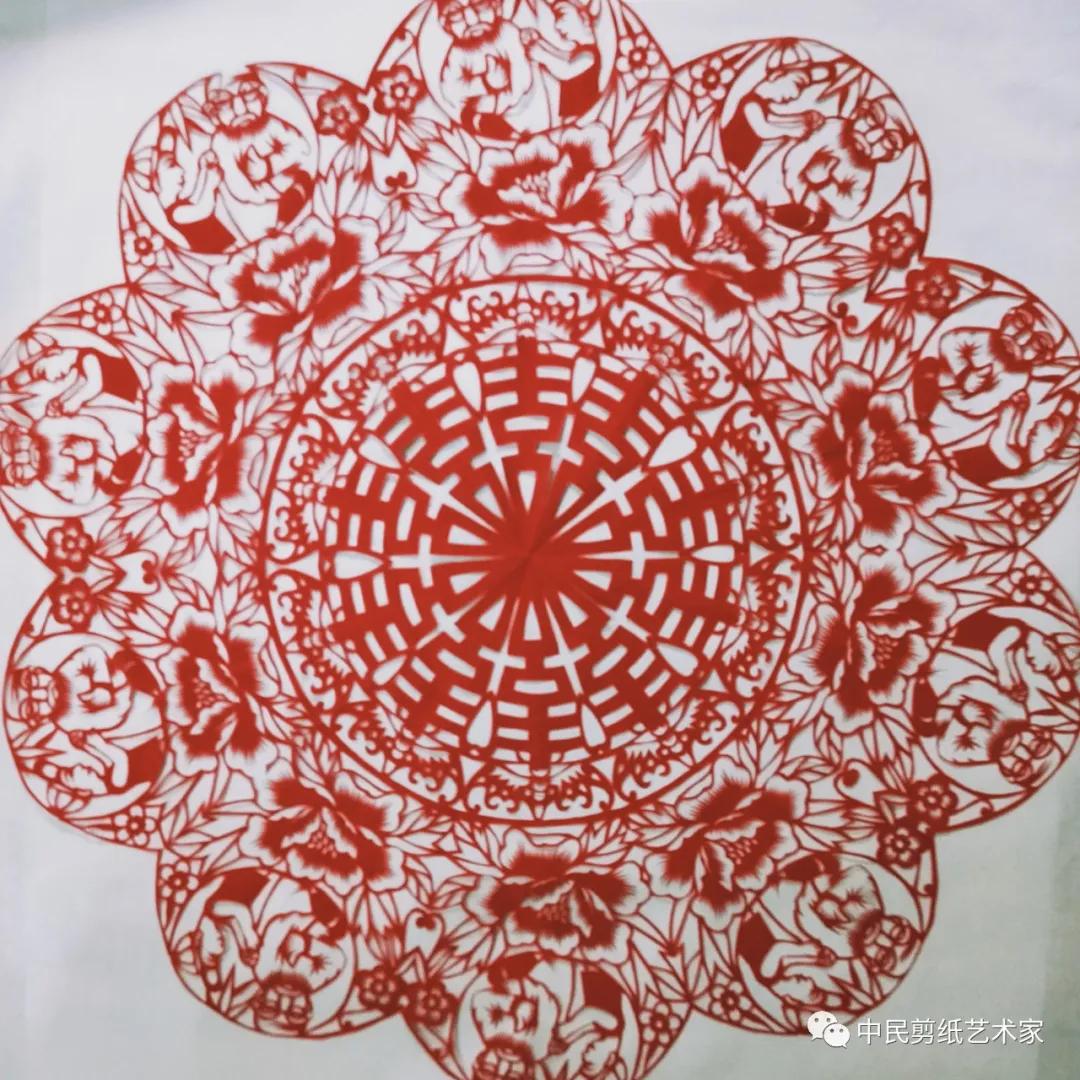 爱满重阳孝润童心剪纸,尊老爱老重阳主题剪纸