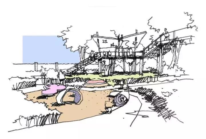 手绘效果图设计详解,干货五幅景观手绘效果图步骤图解