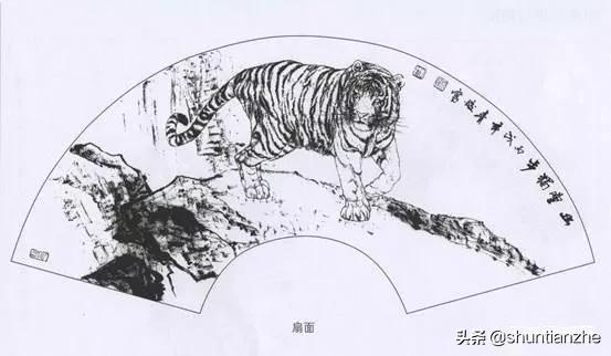 工笔老虎技法教学视频,工笔老虎胸毛的撕毛法