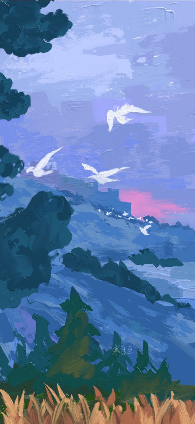 油画壁纸ins高级质感手绘女孩,手绘壁纸高清全屏油画