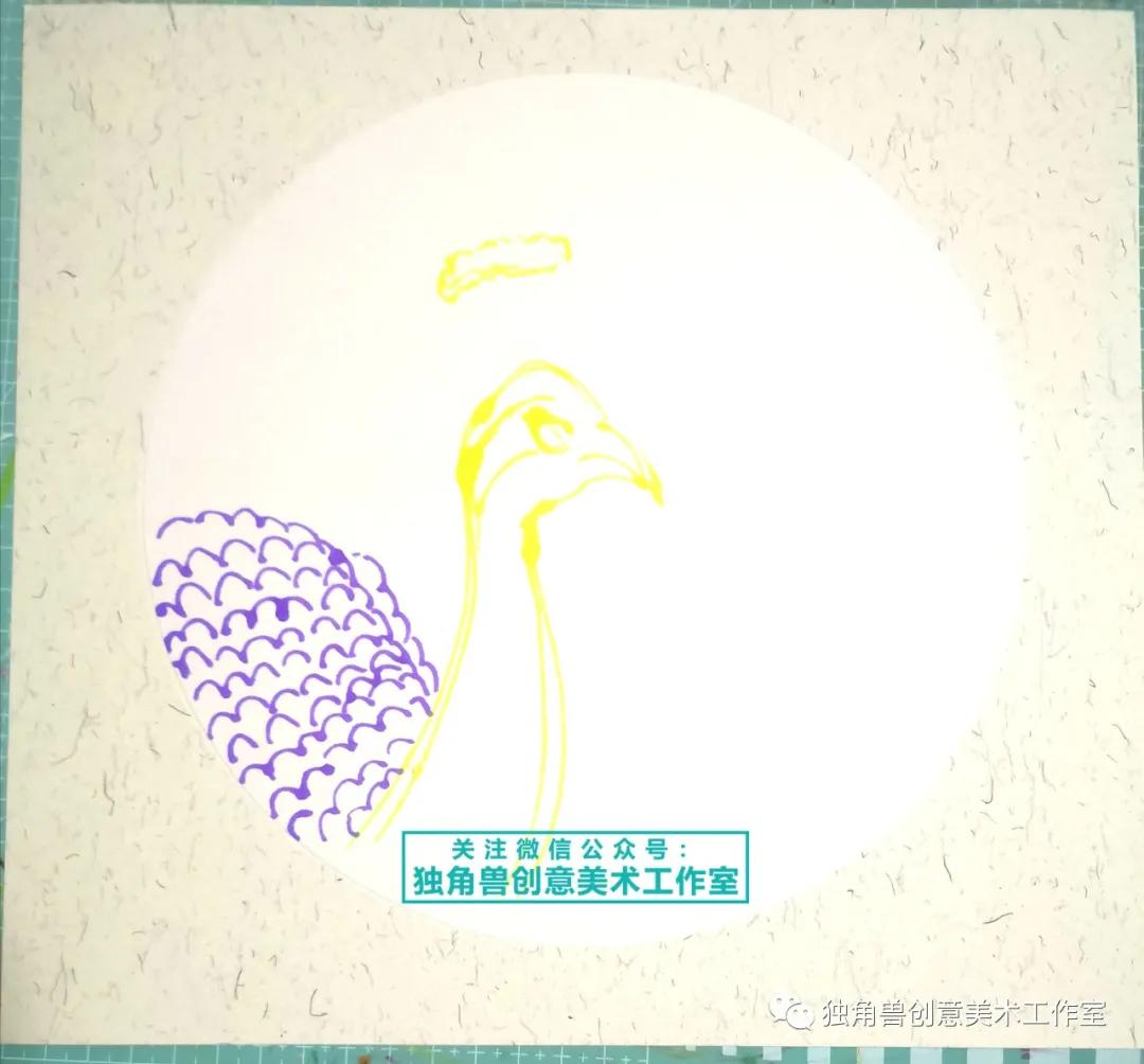 绘画教程梦幻,美丽的孔雀绘画步骤