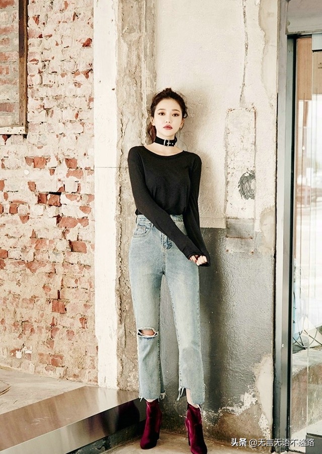 高冷御姐风冬季裤子搭配,暗黑御姐风穿搭牛仔裤