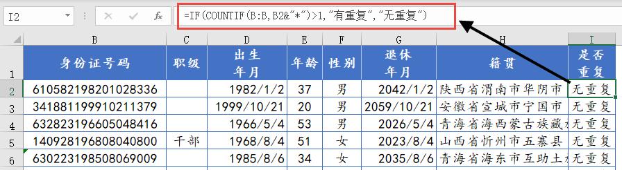 一个身份证号，生日、年龄、性别、籍贯、退休时间都有了