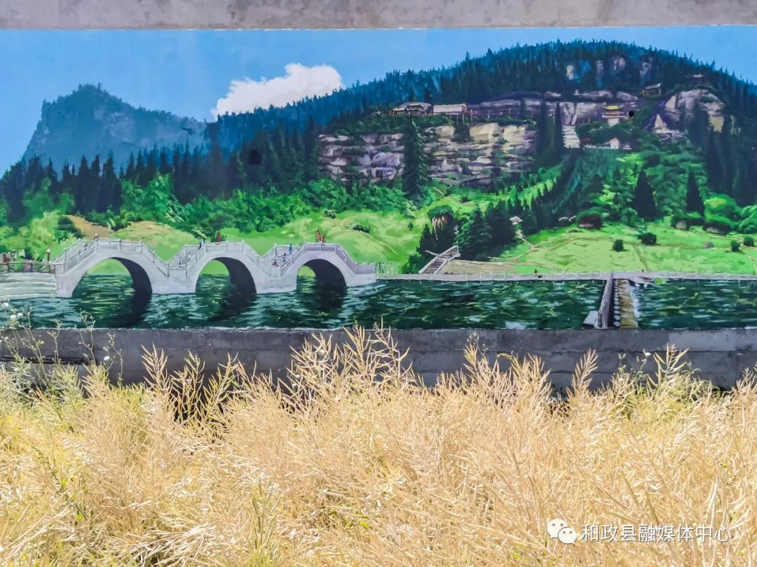 乡村振兴山水墙绘手绘,乡村振兴文化墙手绘中国风