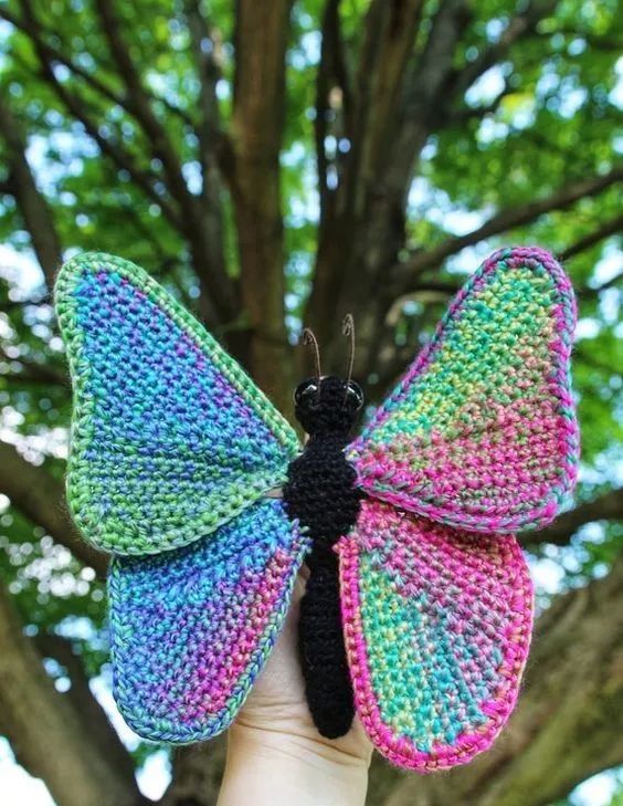 简单蝴蝶的钩织教程,钩针织蝴蝶教程简单易学