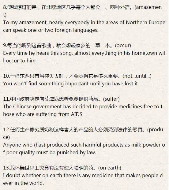 高中英语必修部分所有重点句子,高中英语单词会句子不会怎么办