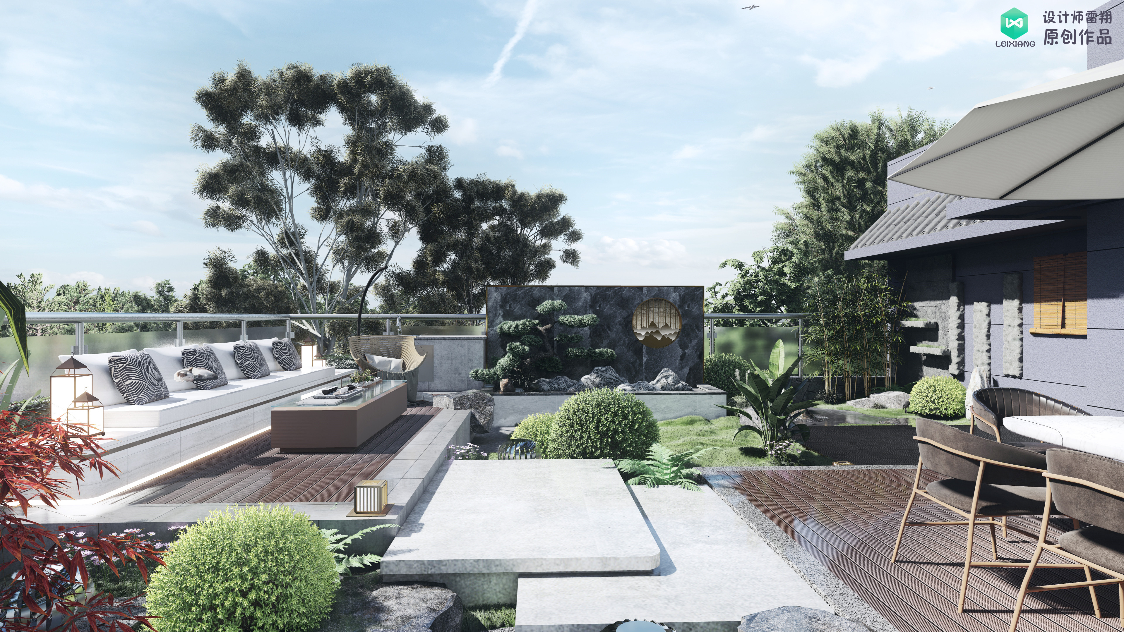 露台花园水泥地面如何铺装,水泥大露台如何改造好看