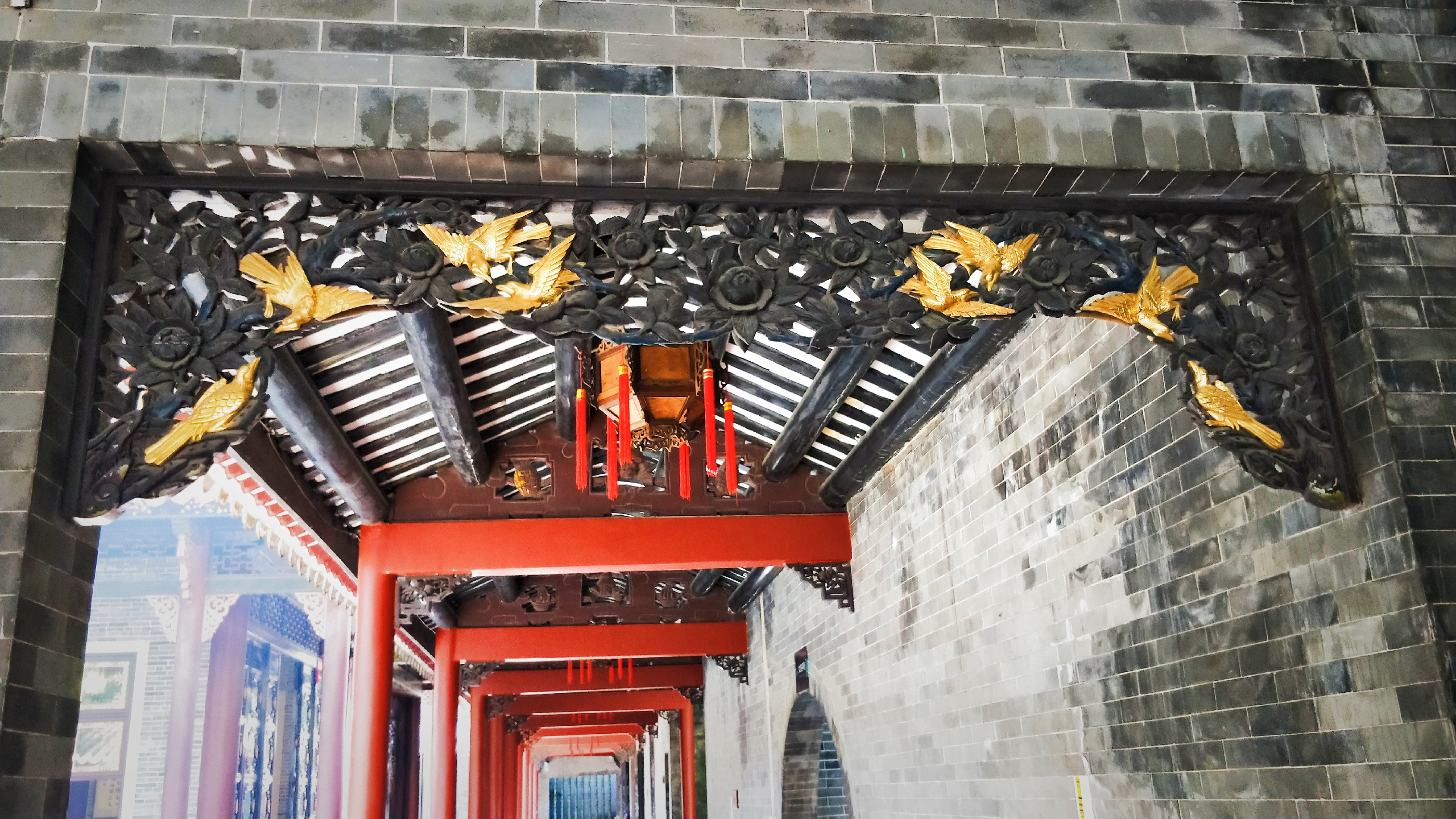 羊城八景彩色玻璃,顺德清晖园羊城八景图片