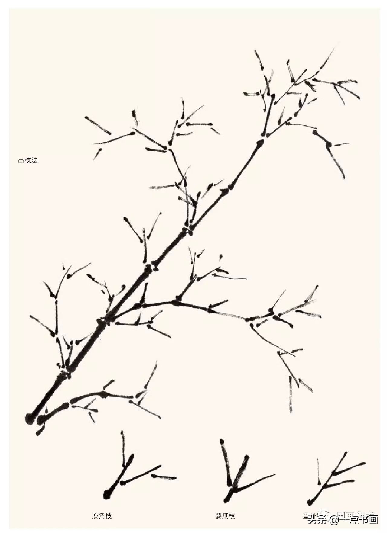 梅花画法教程,竹子画法教程