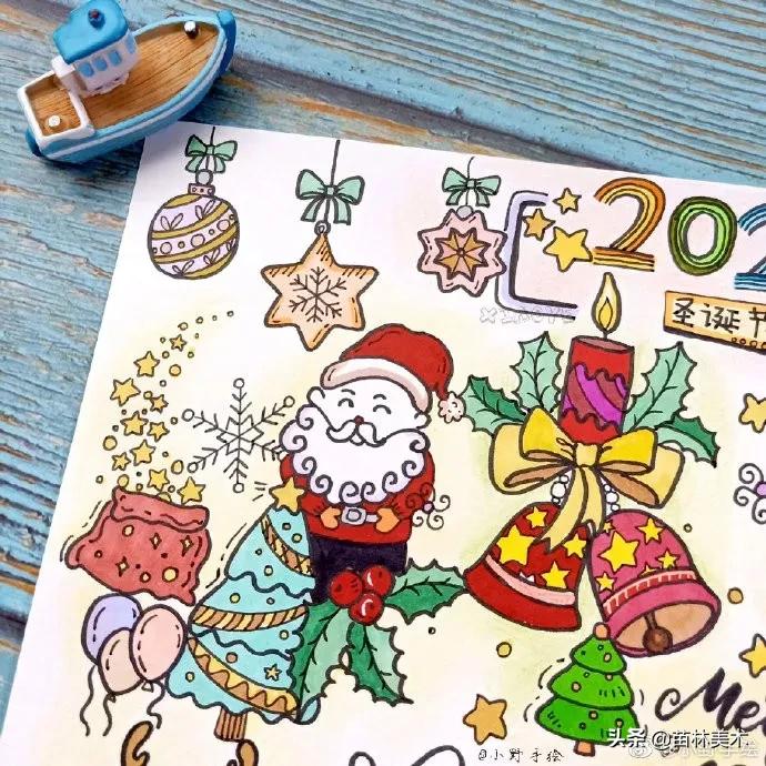 圣诞节的手抄报怎么画简单又好看,圣诞节美术手抄报