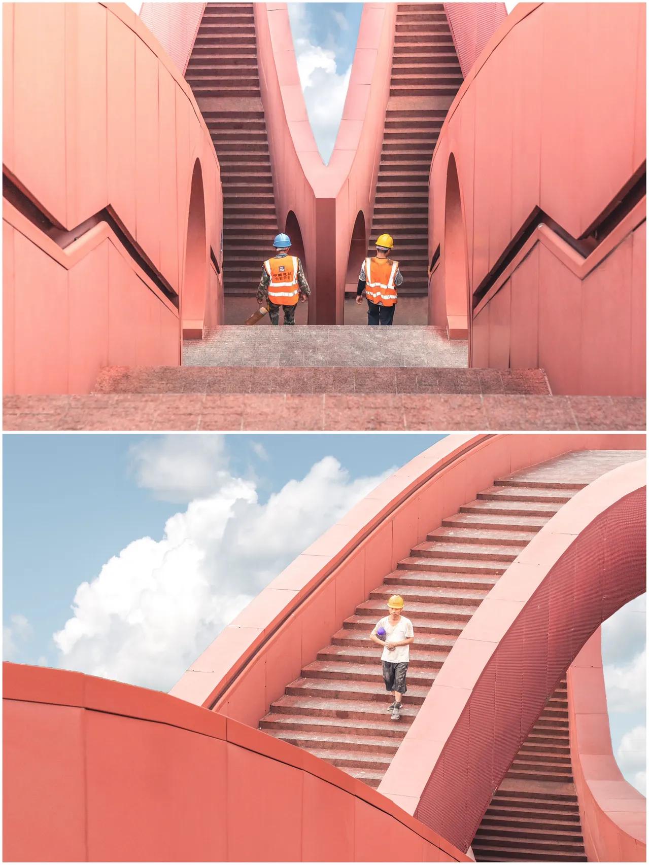 长沙梅溪湖中国结步行桥夜景,长沙梅溪湖城市岛人行景观桥