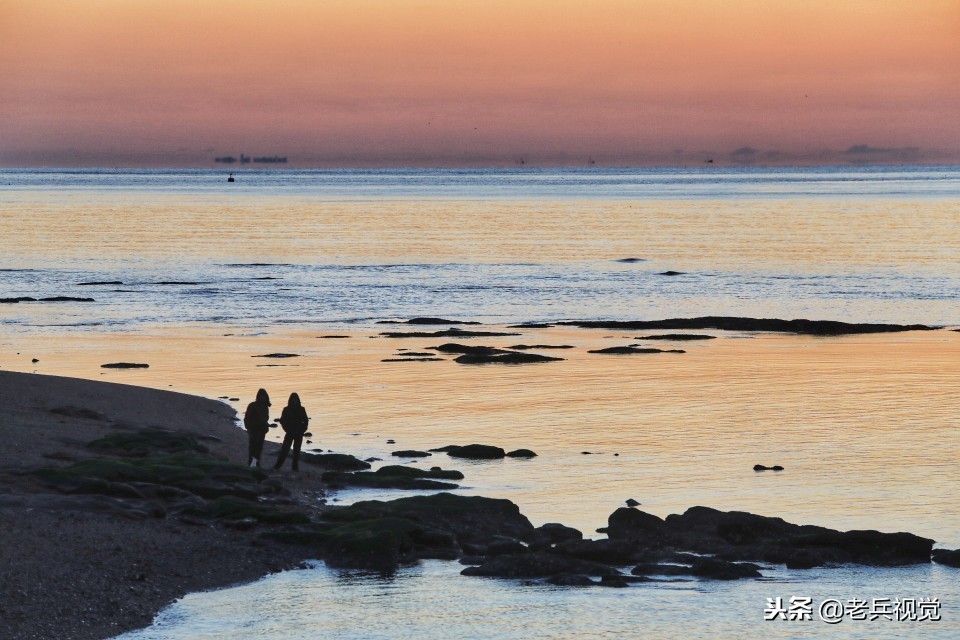 冬日大连观渤海,冬天大连看日落的海边