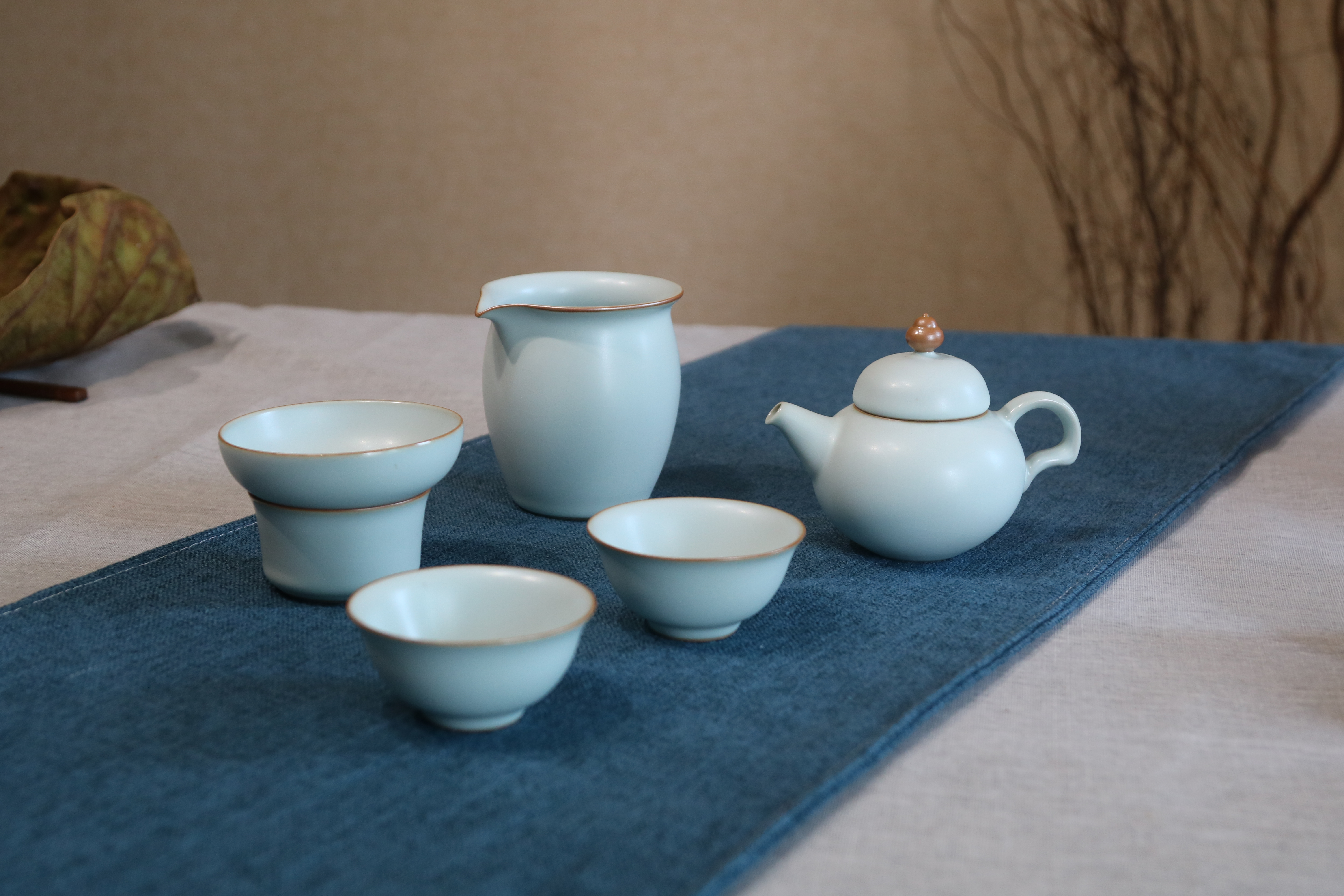 天青汝窑茶壶大容量500ml,天青汝窑茶壶泡啥茶漂亮