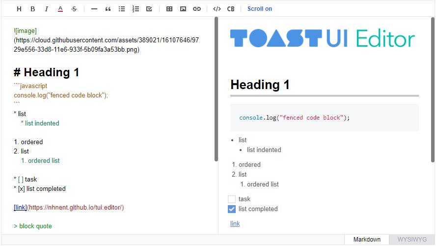 强悍的编辑器tui.editor，丰富的Web组件家族TOASTUI