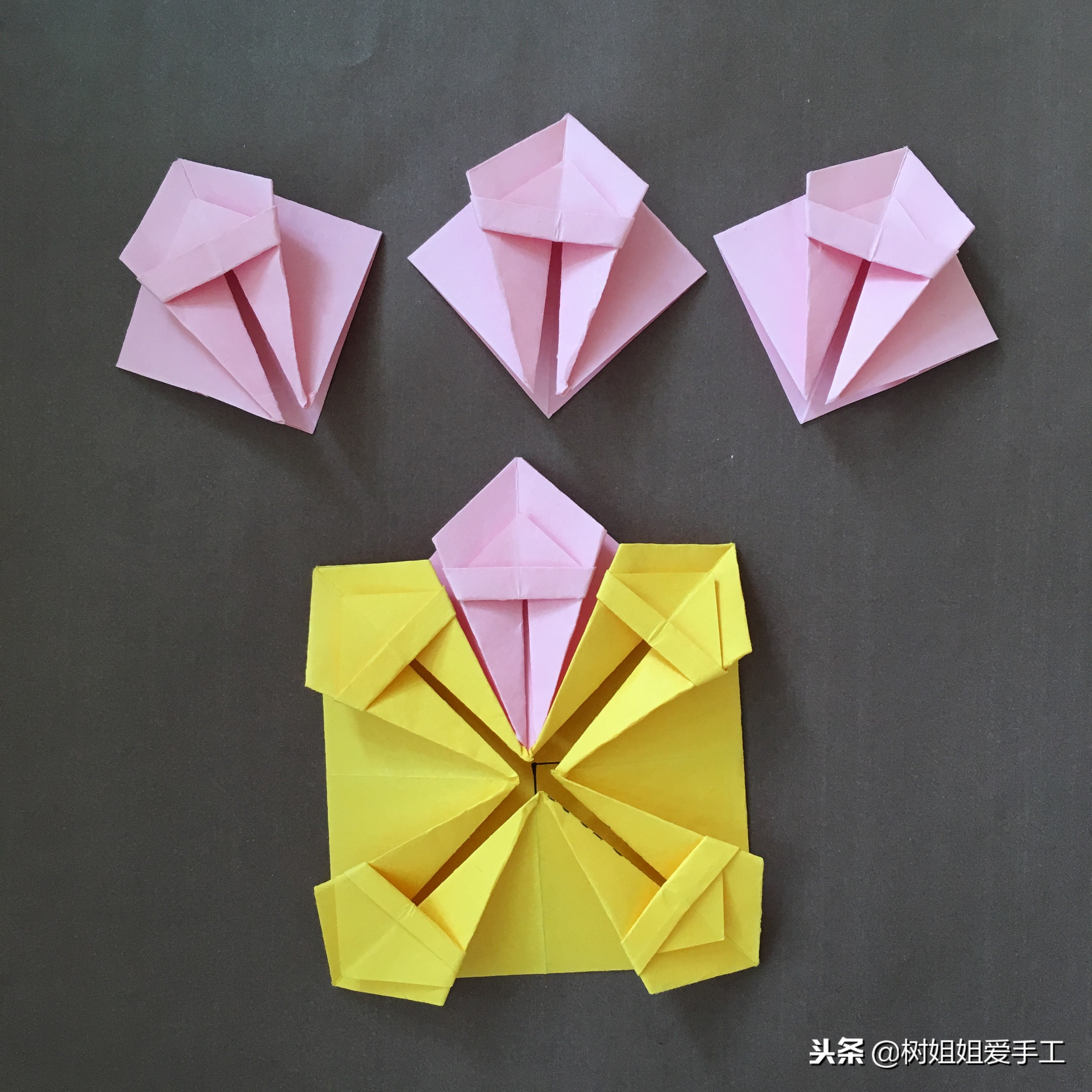 八角花篮手工制作折纸,八角小花篮折法