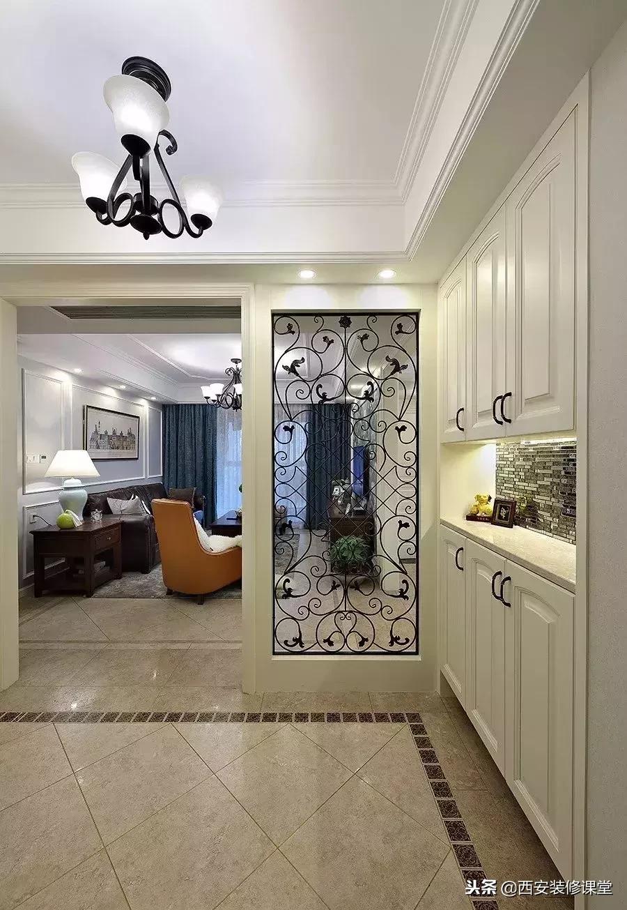 进门餐厅屏风隔断效果图轻奢,进门正对卫生间屏风隔断效果图