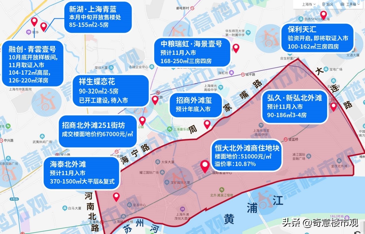 招商北外滩最新楼盘,未来5年虹口北外滩新盘