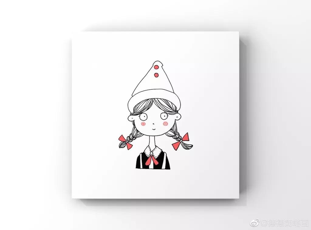 简单清新花卉的简笔画图片大全,唐老鸭简笔画可爱清新小女孩