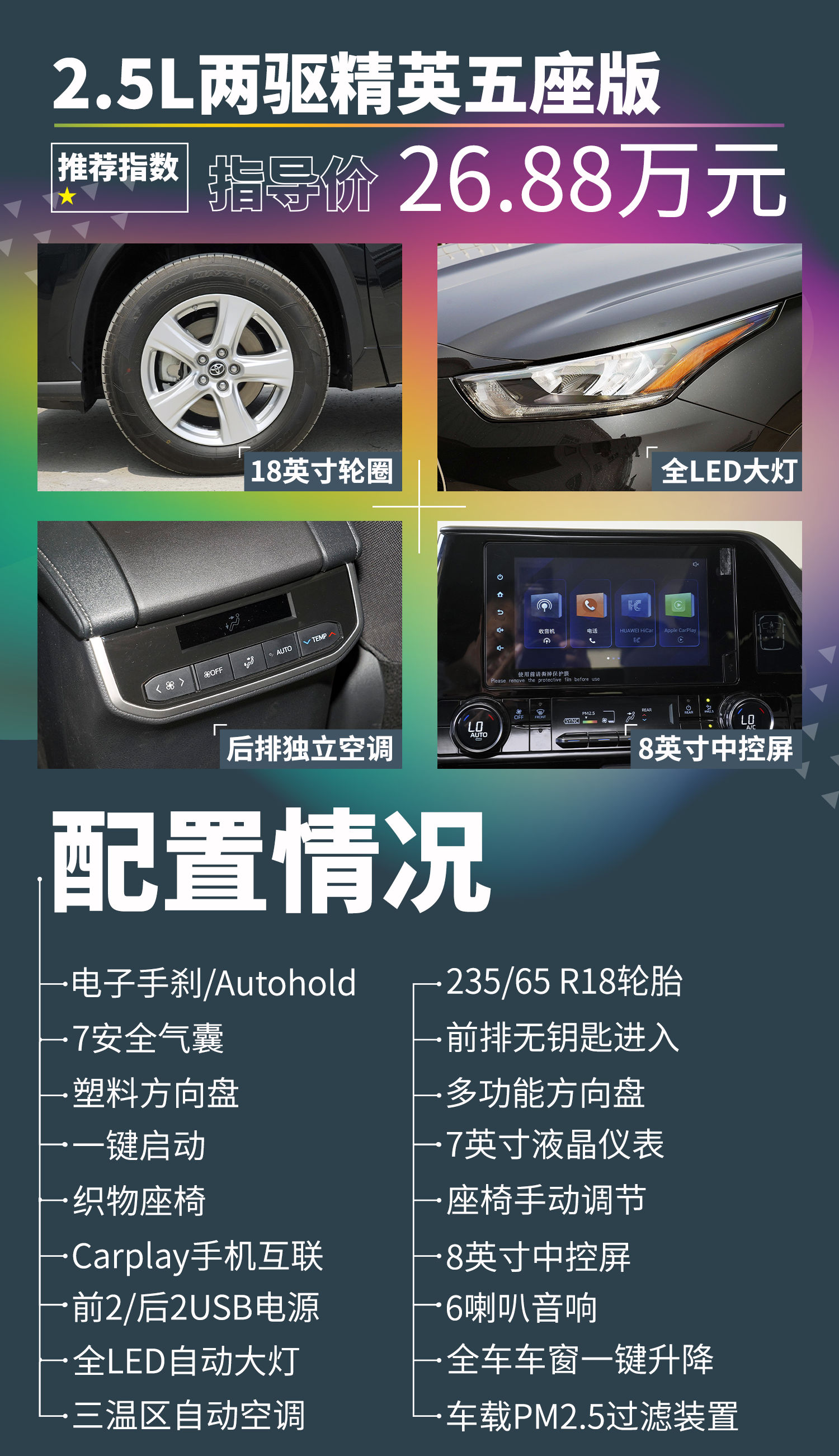 全新丰田汉兰达2023款丐版价格,丰田2022即将上市suv汉兰达