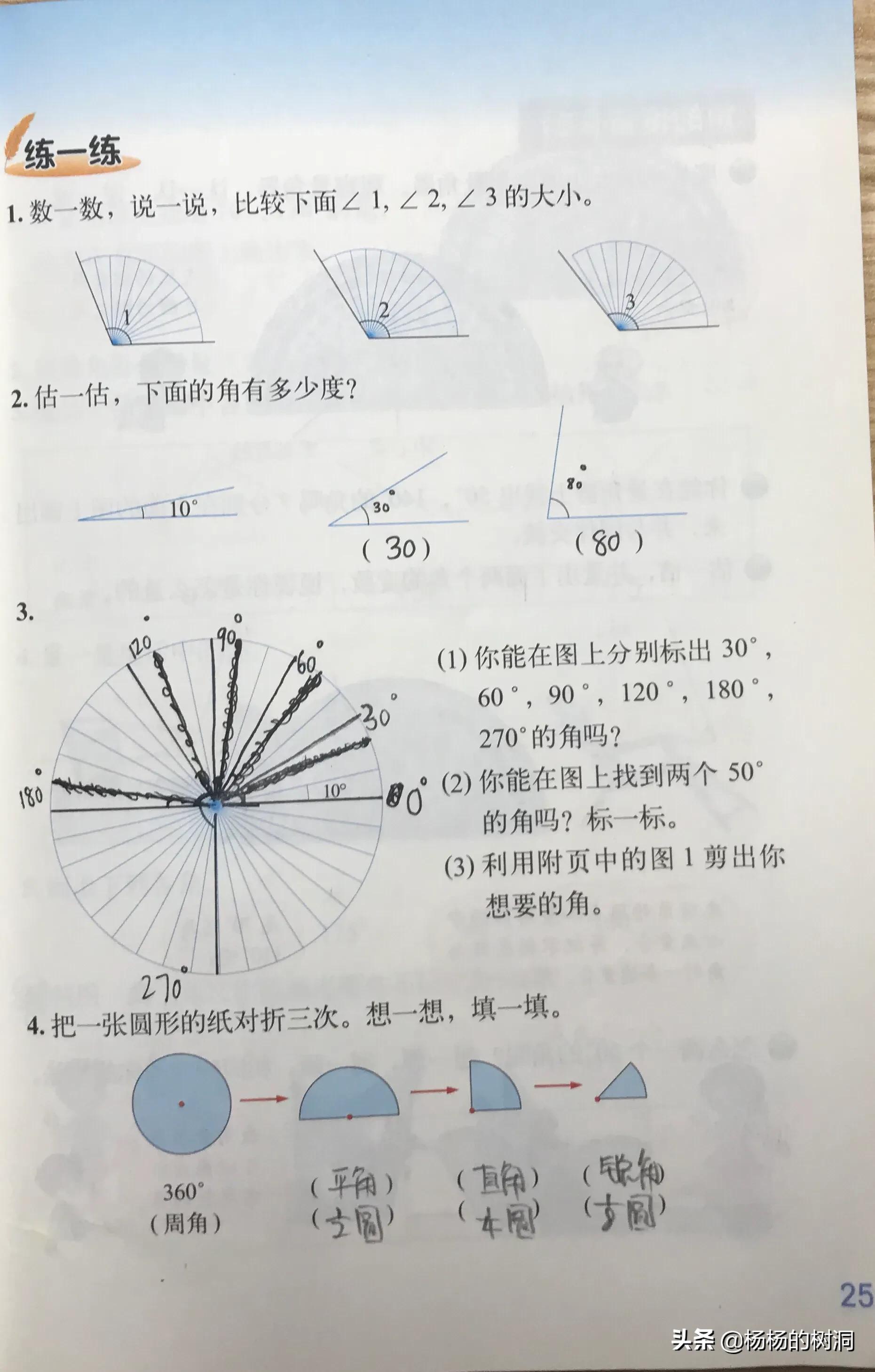 四年级数学第二单元线与角测试卷,四年级上册数学角的度量单元小结