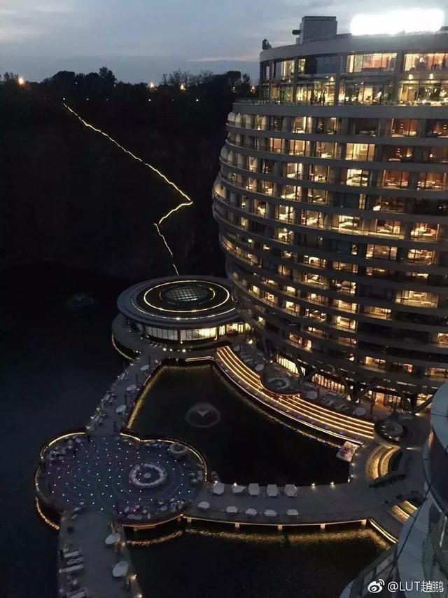 世界首个深坑酒店高清图,中国造世界唯一深坑酒店