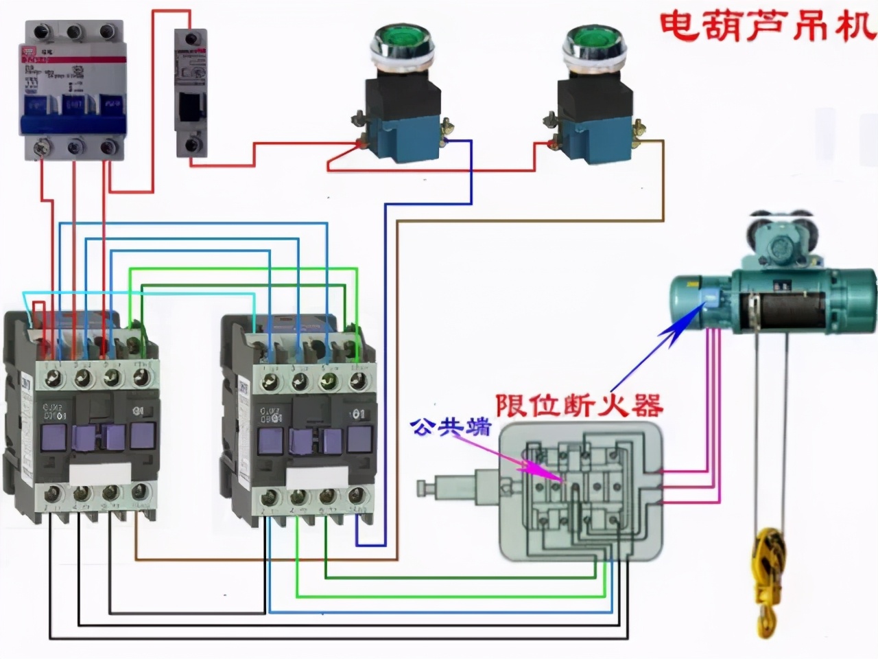电工正反转电路图和实物接线图,低压电工考试实操实物接线图