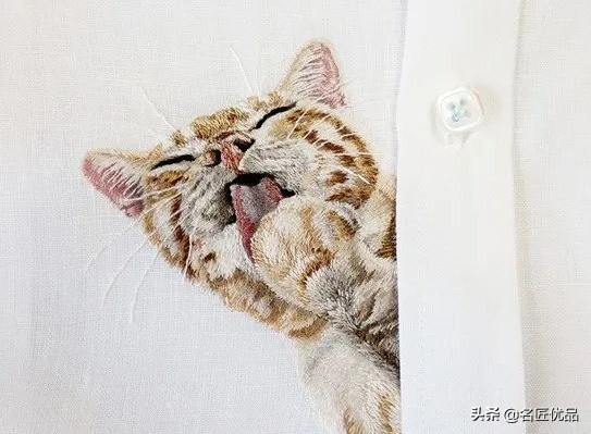 猫咪手工创意画,猫咪刺绣制作方法