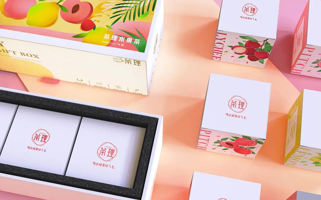 袋装茶包装设计图,水果茶怎么结合中式风格包装