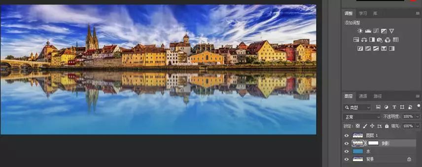 PS教程：“PS学得好，别墅靠大海”合成逼真水中倒影效果