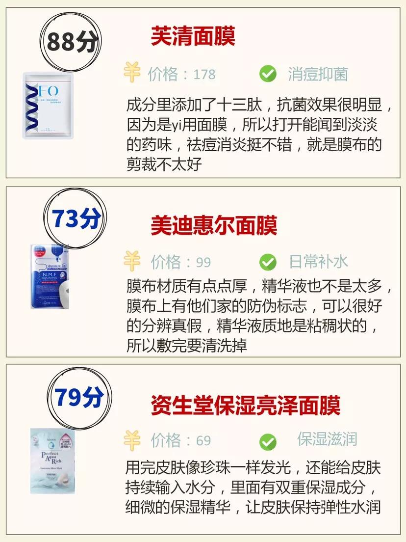 什么牌子面膜好用补水美白效果好,补水面膜推荐测评