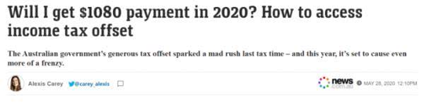重磅!!澳人今年还可领$1080刀退税!!符合条件将自动发