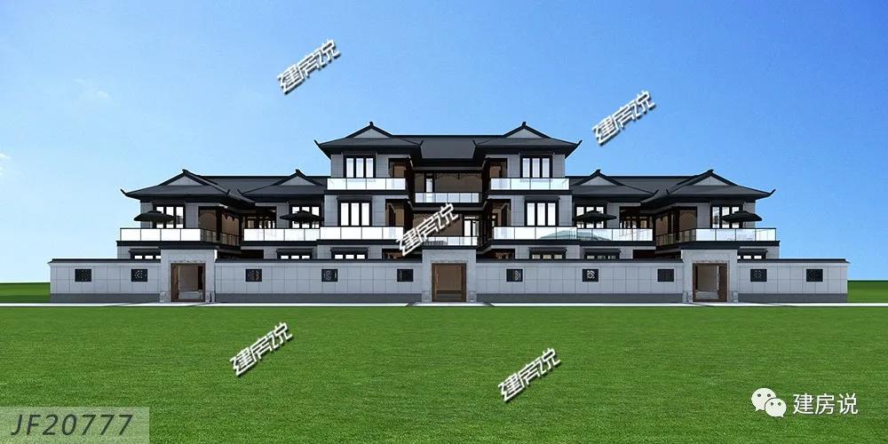 三层办公楼外观设计高端大气,二层中式风格办公楼