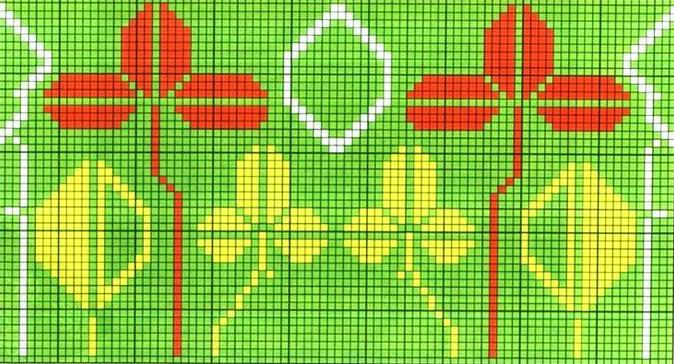 4-6岁儿童花毛衣图案大全,毛衣提花花卉图案图解