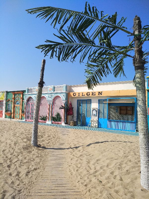 圣托里尼海边,盘锦金帛滩海滨浴场