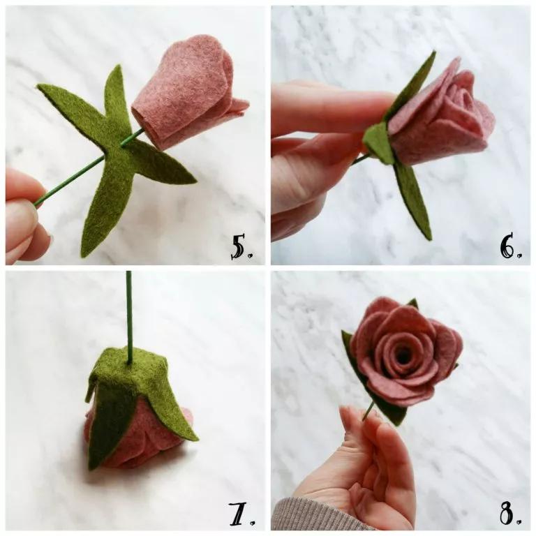 不织布仿真花束制作方法,不织布立体花制作教程清明节