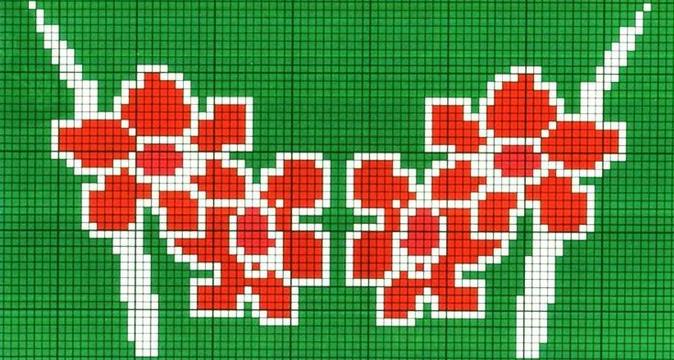 4-6岁儿童花毛衣图案大全,毛衣提花花卉图案图解