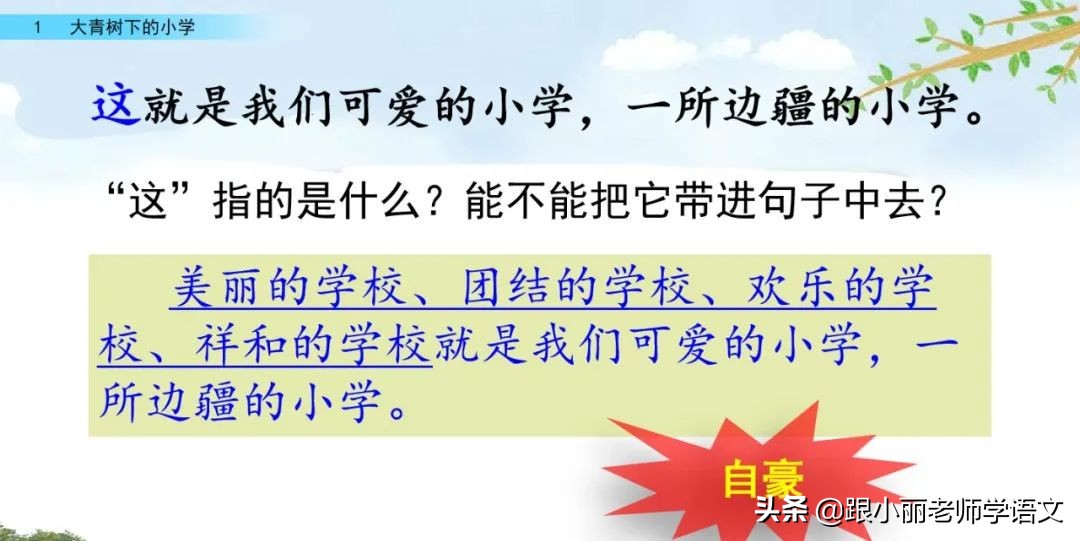 大青树下的小学重要背诵内容,大青树下的小学重点知识点