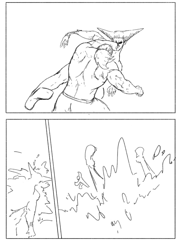 一拳超人原版漫画饿狼vs埼玉,一拳超人漫画vs重制版