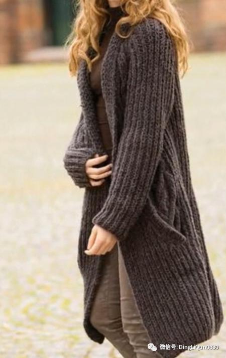 春秋针织女装长款开衫外套,加肥加大针织开衫外套长款