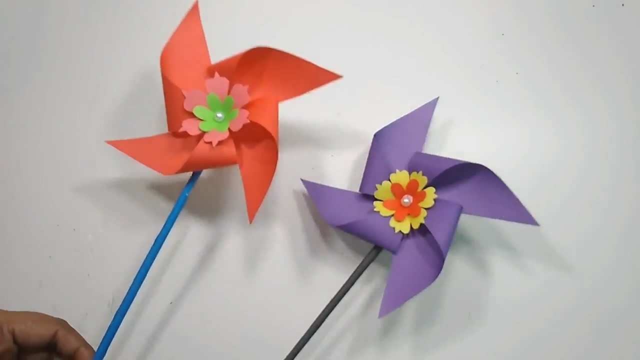 6-12岁手工创意手工纸风车,纸风车儿童制作