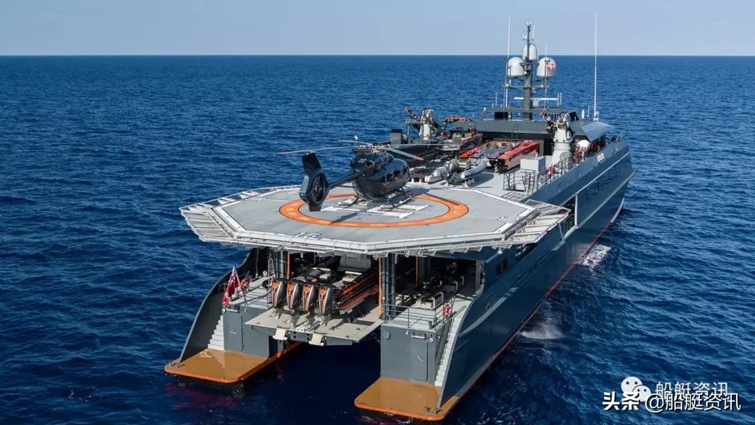带地效飞行器的豪华游艇,带直升机甲板的豪华游艇